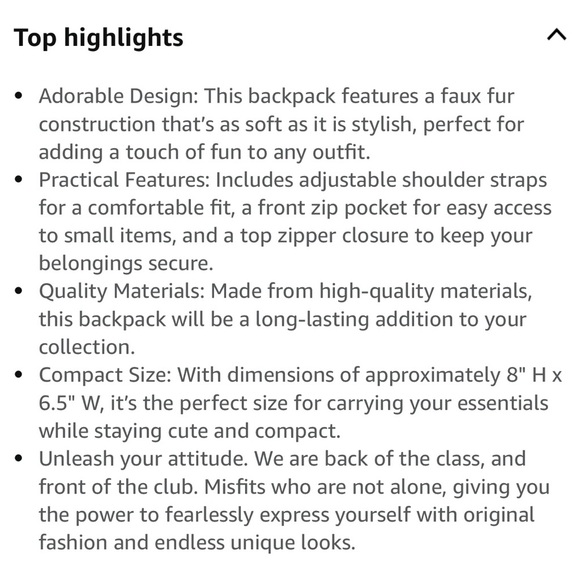 NWT Dolls Kill Current Mood Case of The Grumpies Fuzzy Backpack in Furry Green - Picture 5 of 16